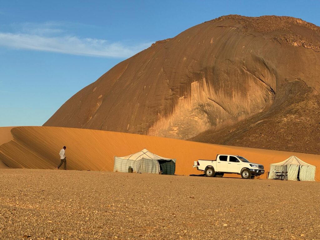 An encampment set at the base of Ben Amera