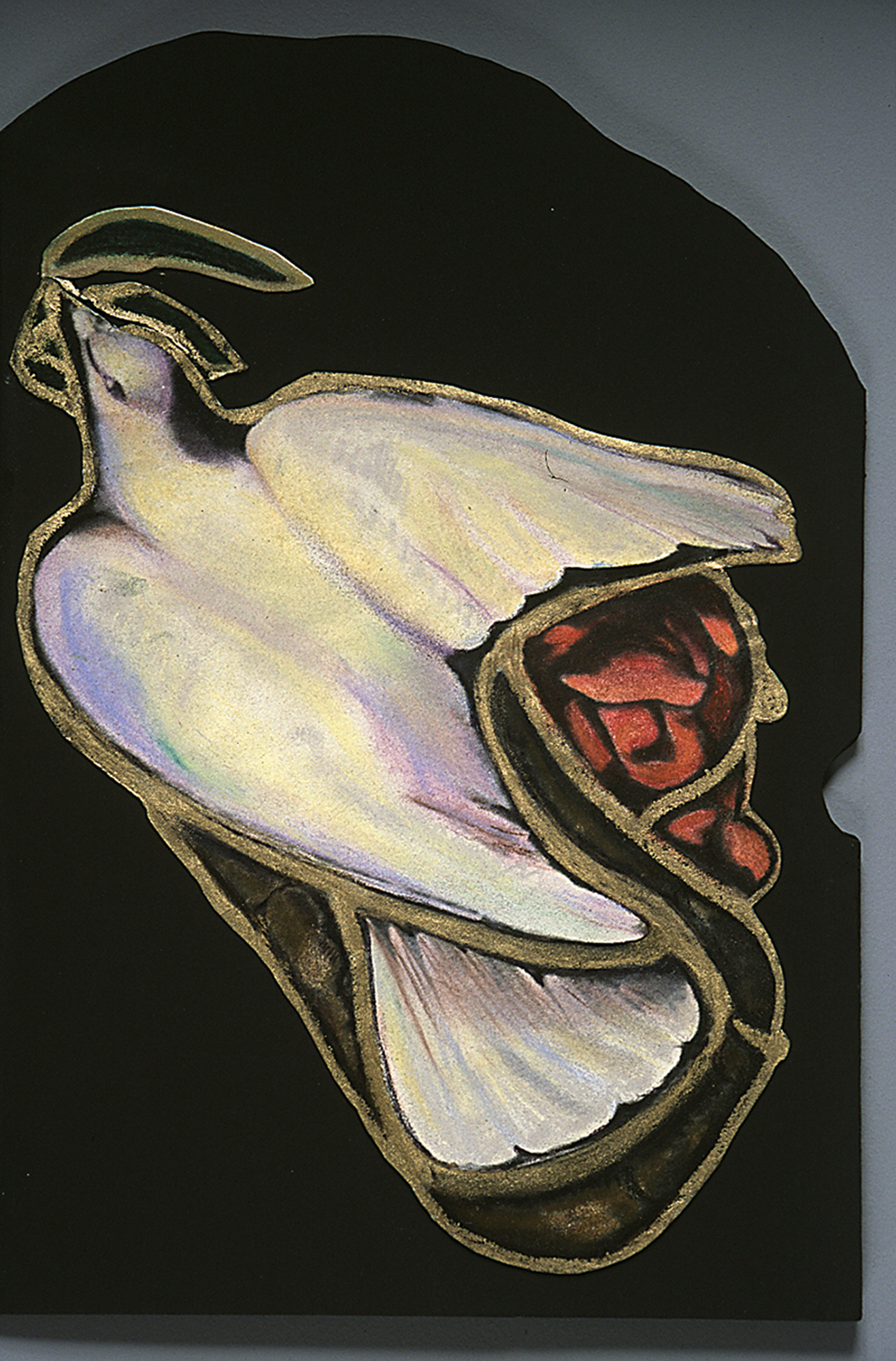 Inside page showing an illustrated dove