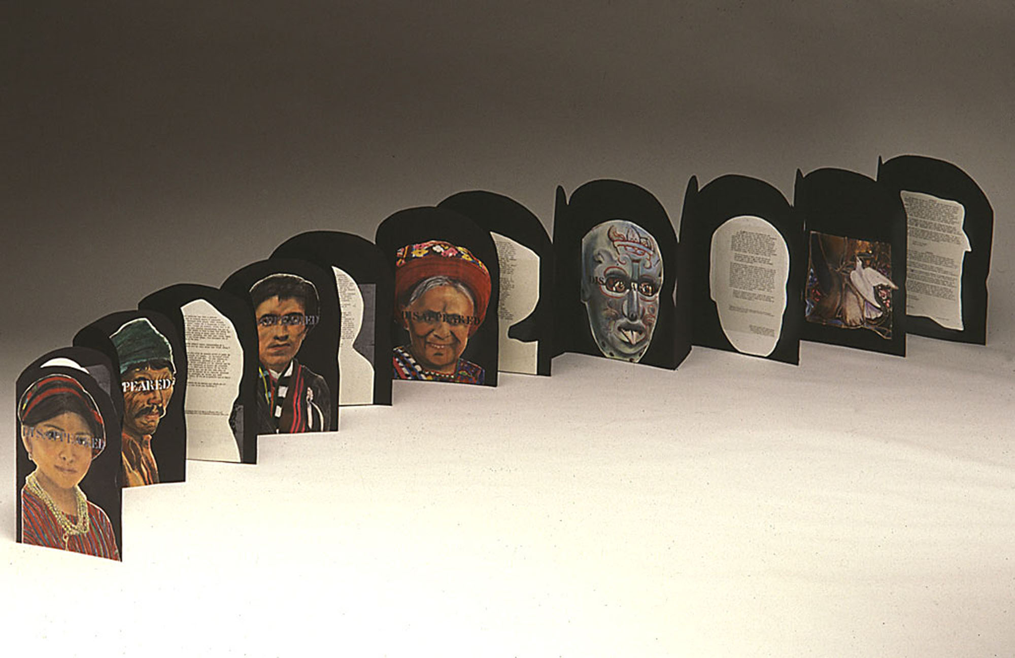 The Disappeared accordion book full open