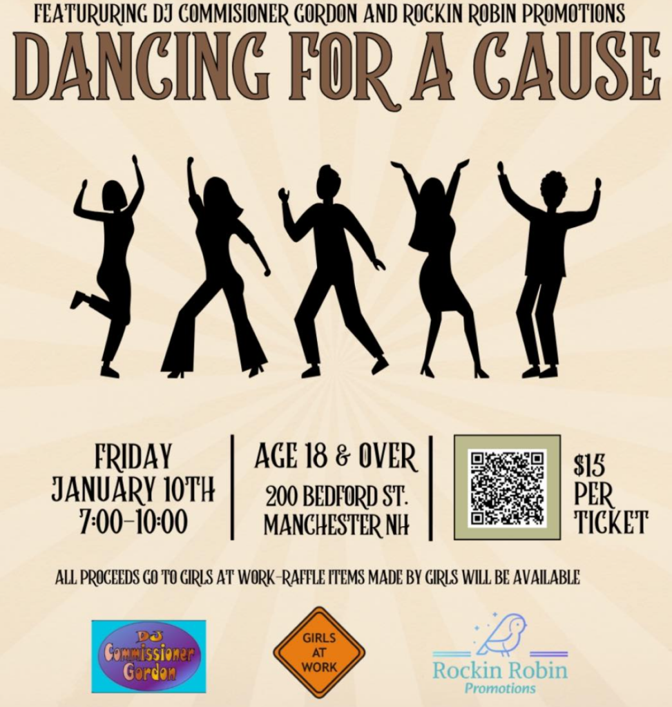 Girls at Work “Dance for a Cause” featuring DJ Commissioner Gordon on January 10, 2025 with Shivers line dance lesson