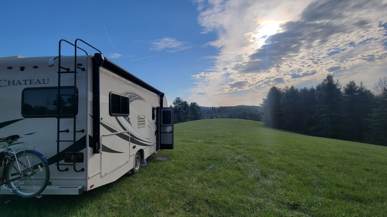 Lareine pointed out over the Melvin pasture in Floyd, VA