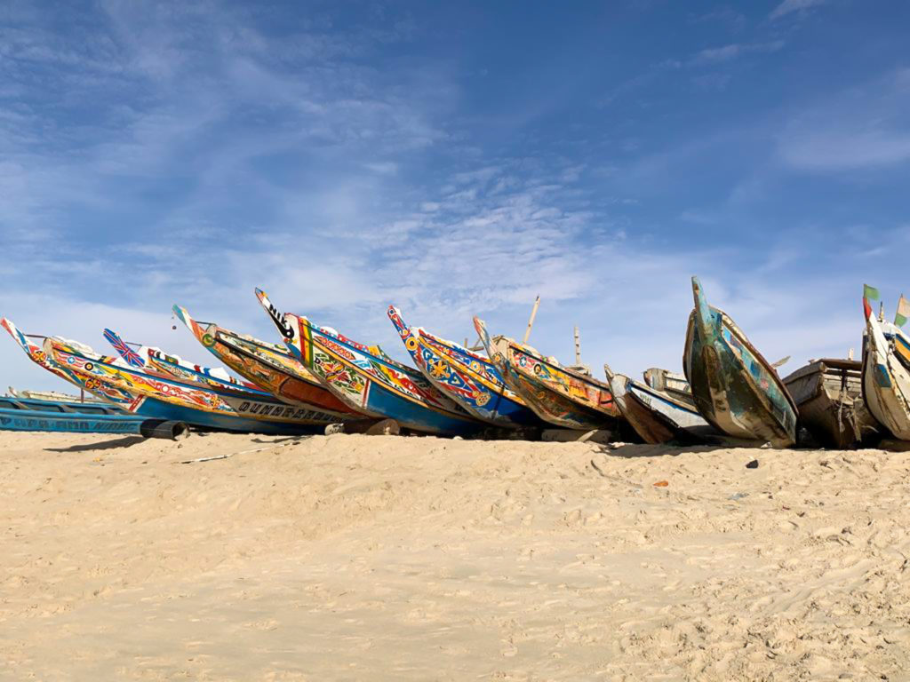 Fisherman use their boats as a form of art in the Nouakchott fish market
